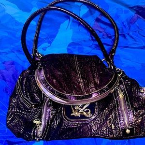 Kathy Zeeland deep purple suede purse